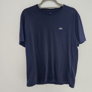 LACOSTE Men's Navy Blue 100% Pima Cotton T-Shirt Size 7 XL Shirt Casual Classic